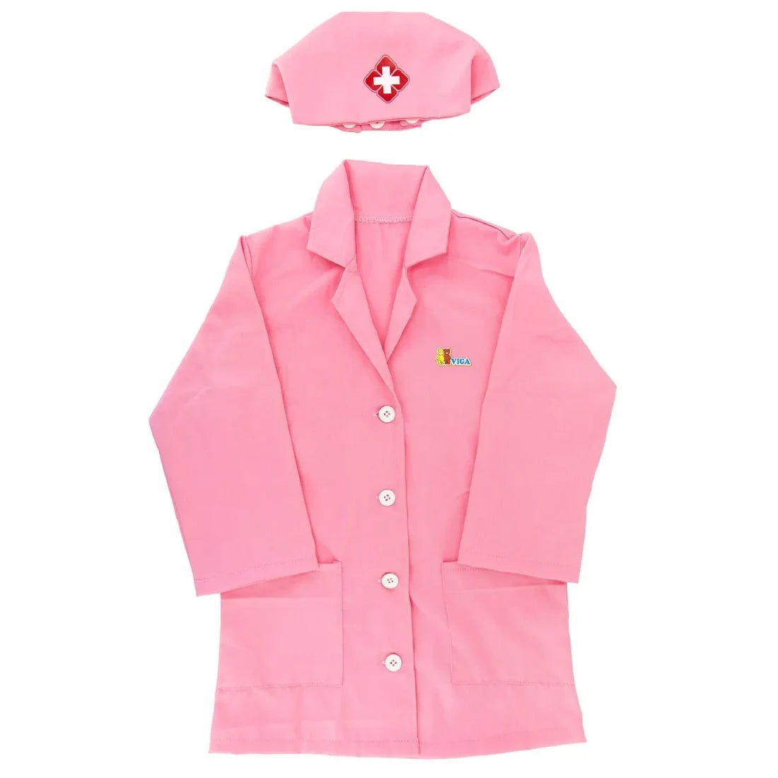 Little Nurse Uniform and Hat Kids Role Play Costume 3-5 Years