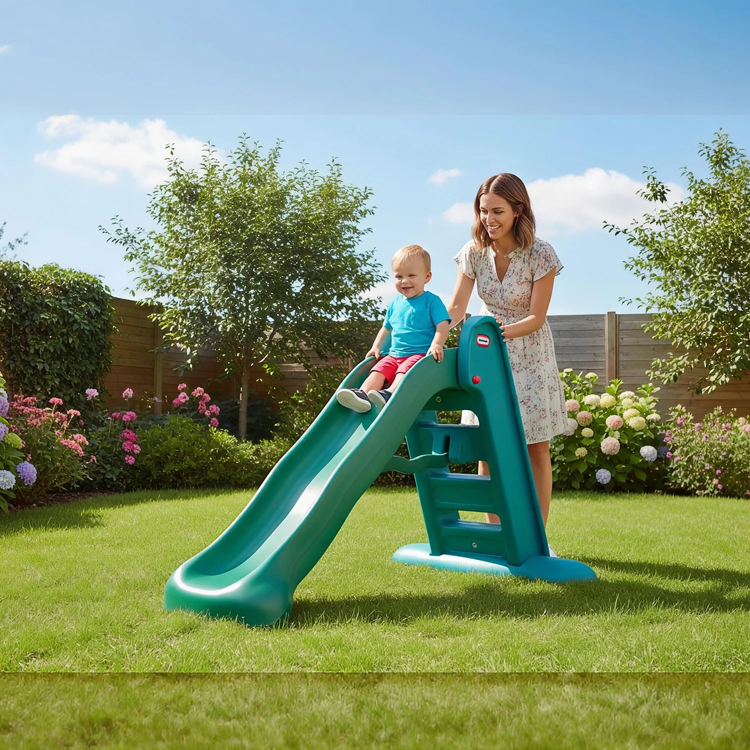 Little Tikes Foldable Kids Slide Indoor Outdoor Garden Play