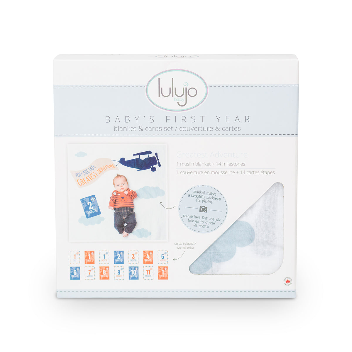 Lulujo - Baby's First Year Blanket&Cards Set