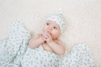 Lulujo Hello World Set (Bamboo Hat + Swaddle blanket) - Blueberries