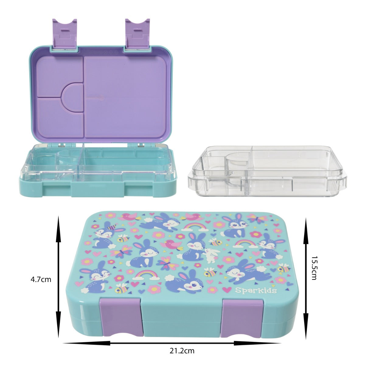 SPARKIDS - LUNCH BOX 4COMPARTMENT - RABBIT