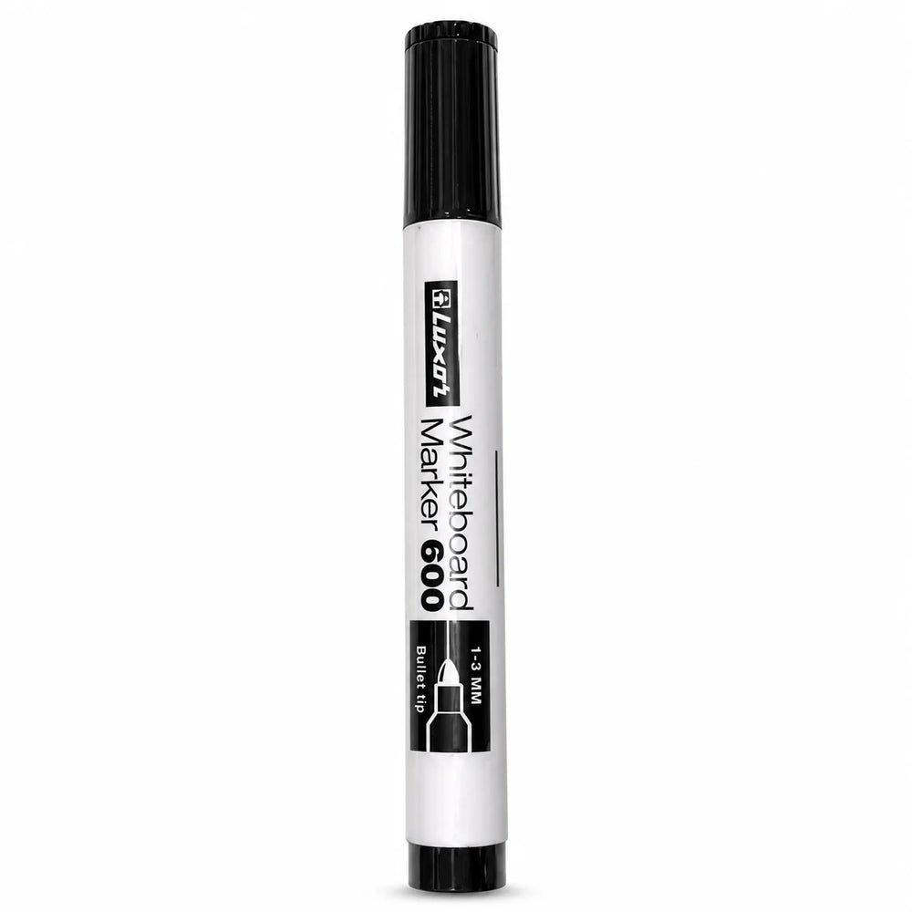 Luxor 600 Black Whiteboard Marker – 1–3 mm Bullet Tip