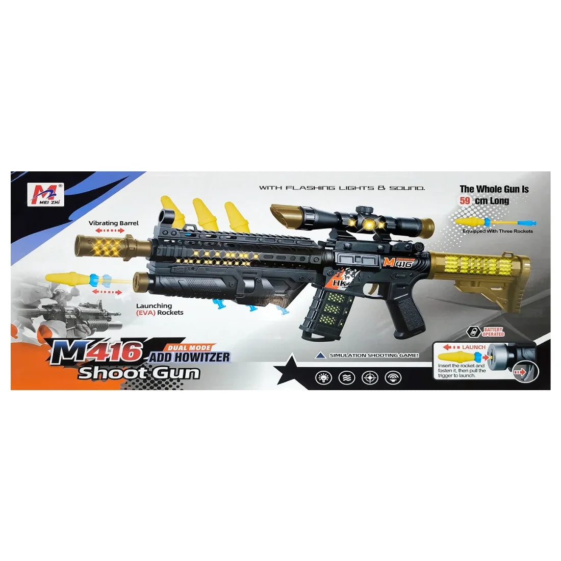 M416 Rocket Launcher Toy Gun with Lights & Sound