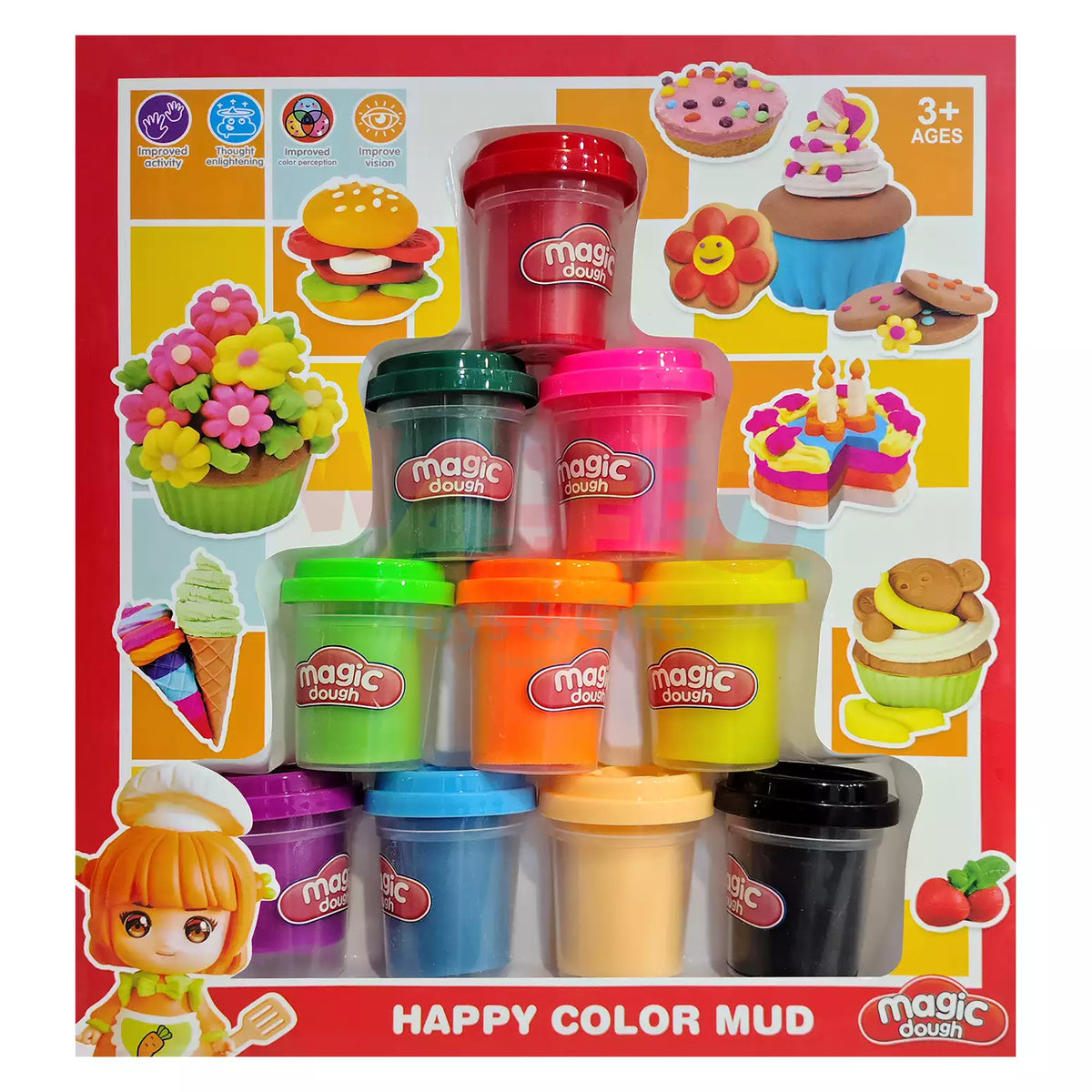 Magic Dough – Happy Color Mud 12-Pack Modeling Clay