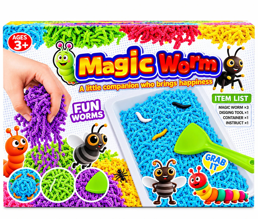 Magic Worm Sensory Play Set with Tray – Large