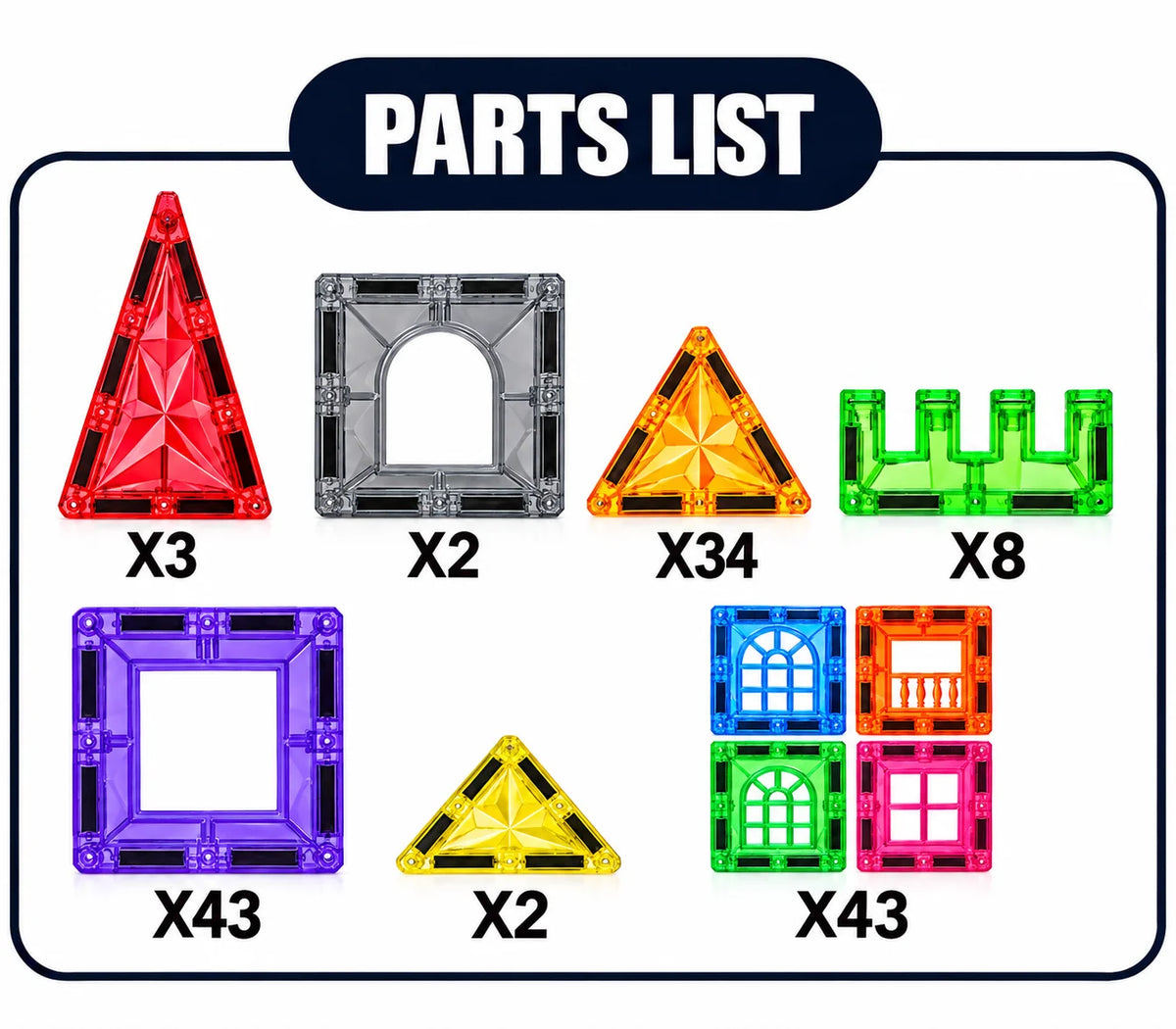 Magnetic Building Tiles – 135 Pcs