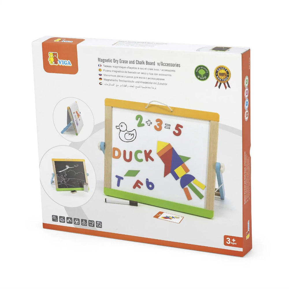 Magnetic Dry Erase and Chalk Board w/Accessories