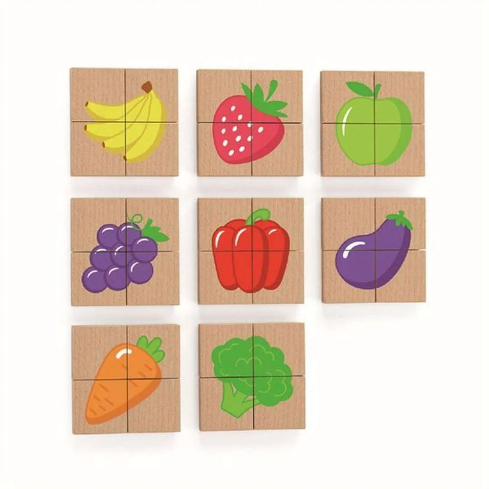 Viga Magnetic Puzzle Block  - 32pcs Set Fruits
