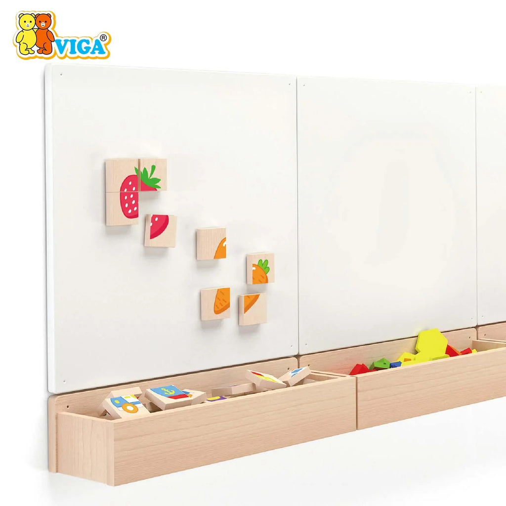 Viga Magnetic Puzzle Block  - 32pcs Set Fruits