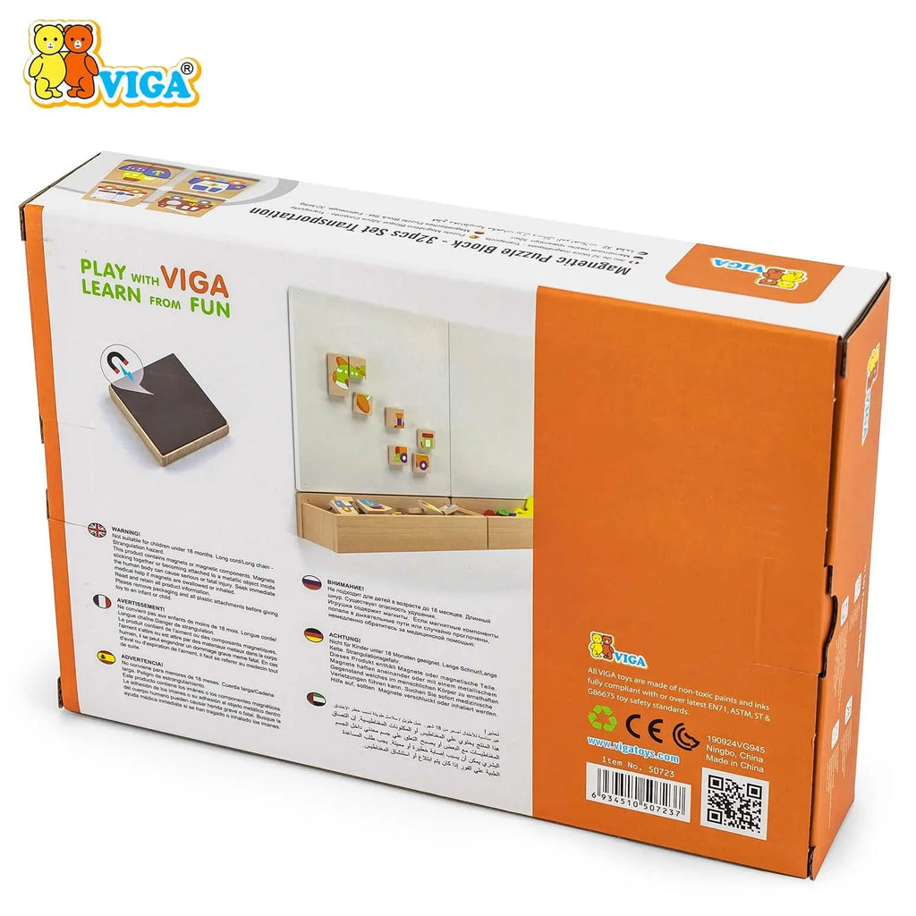 Magnetic Puzzle Block 32pcs Set Transportation