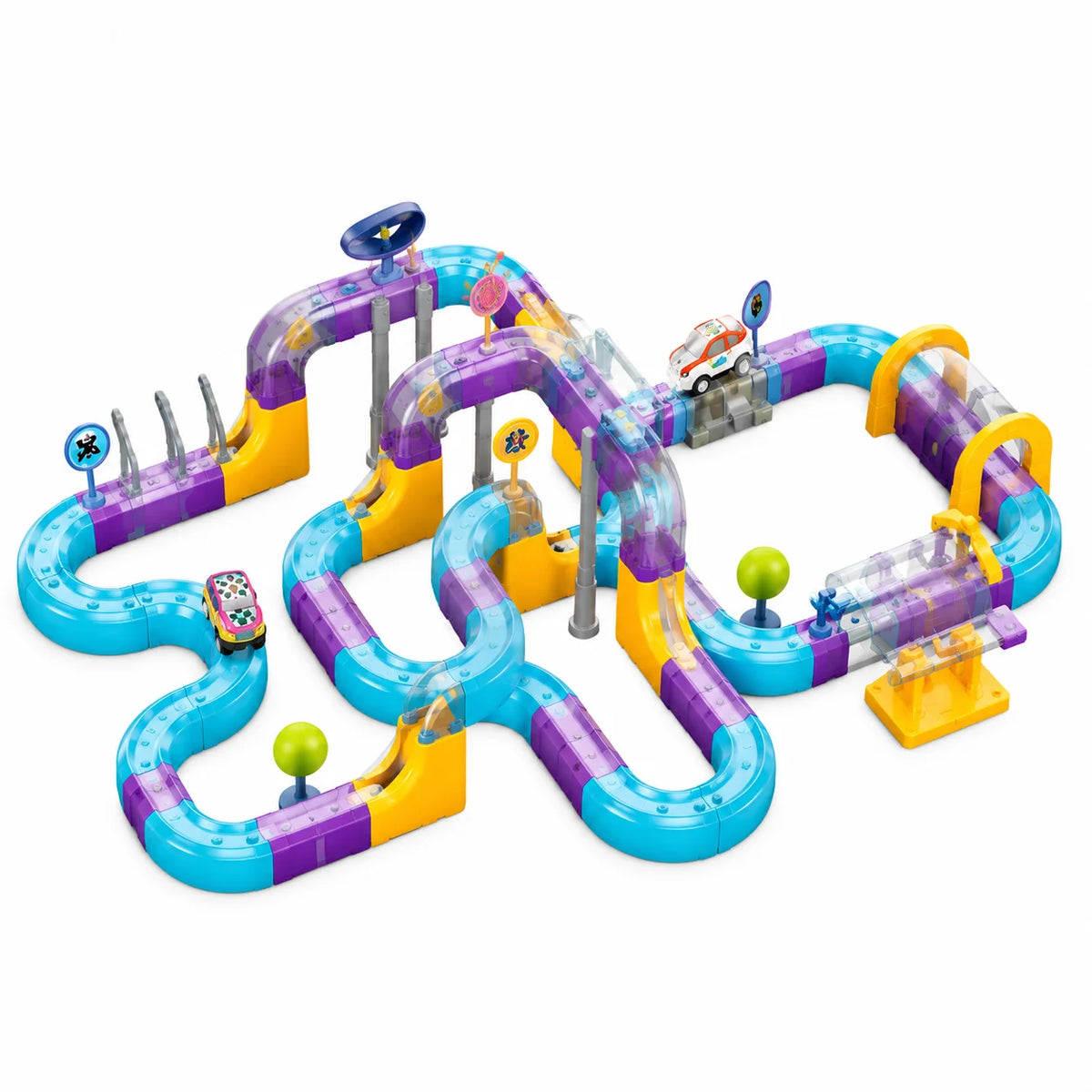 Magnetic Track Building Set – 128 Pcs