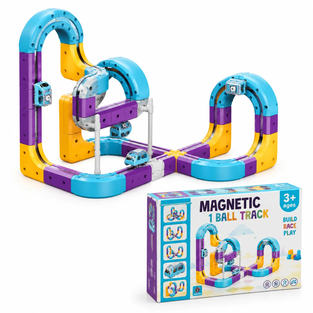 Magnetic Track Building Set – 87 Pcs