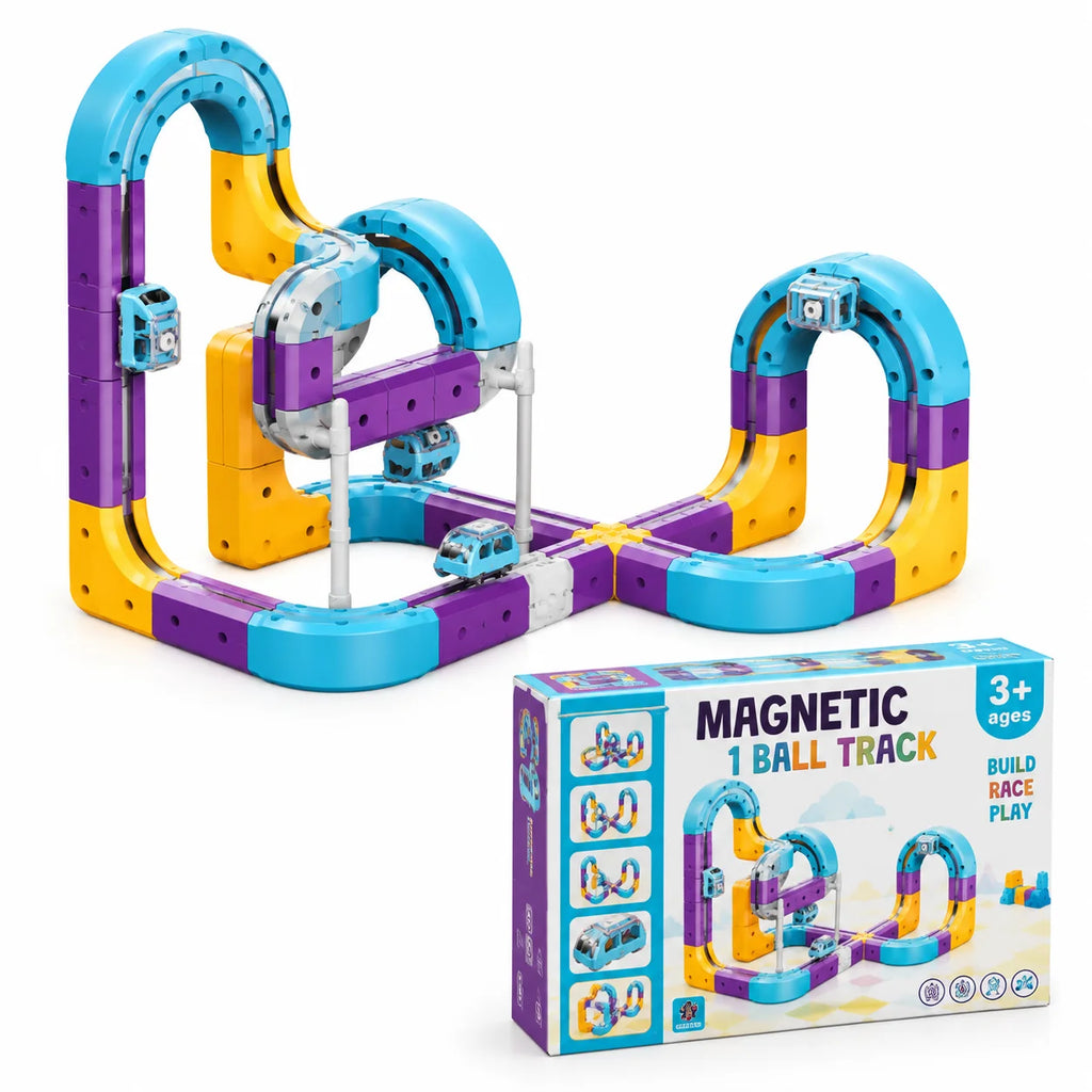 Magnetic Track Building Set – 87 Pcs