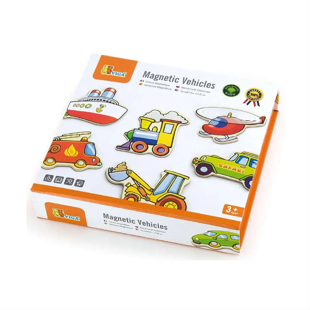 Viga Wooden Magnetic Vehicles (20 pcs)