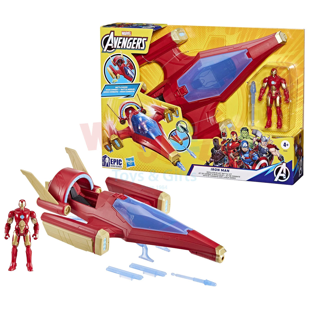 Marvel Avengers Iron Man Repulsor Blast Battle Jet with Figure
