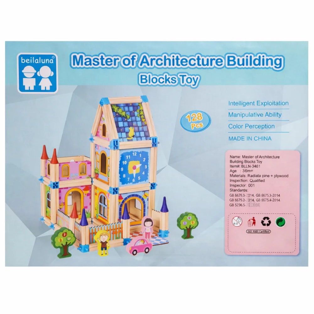 Master of Architecture Building Blocks Toy – 128 Pieces