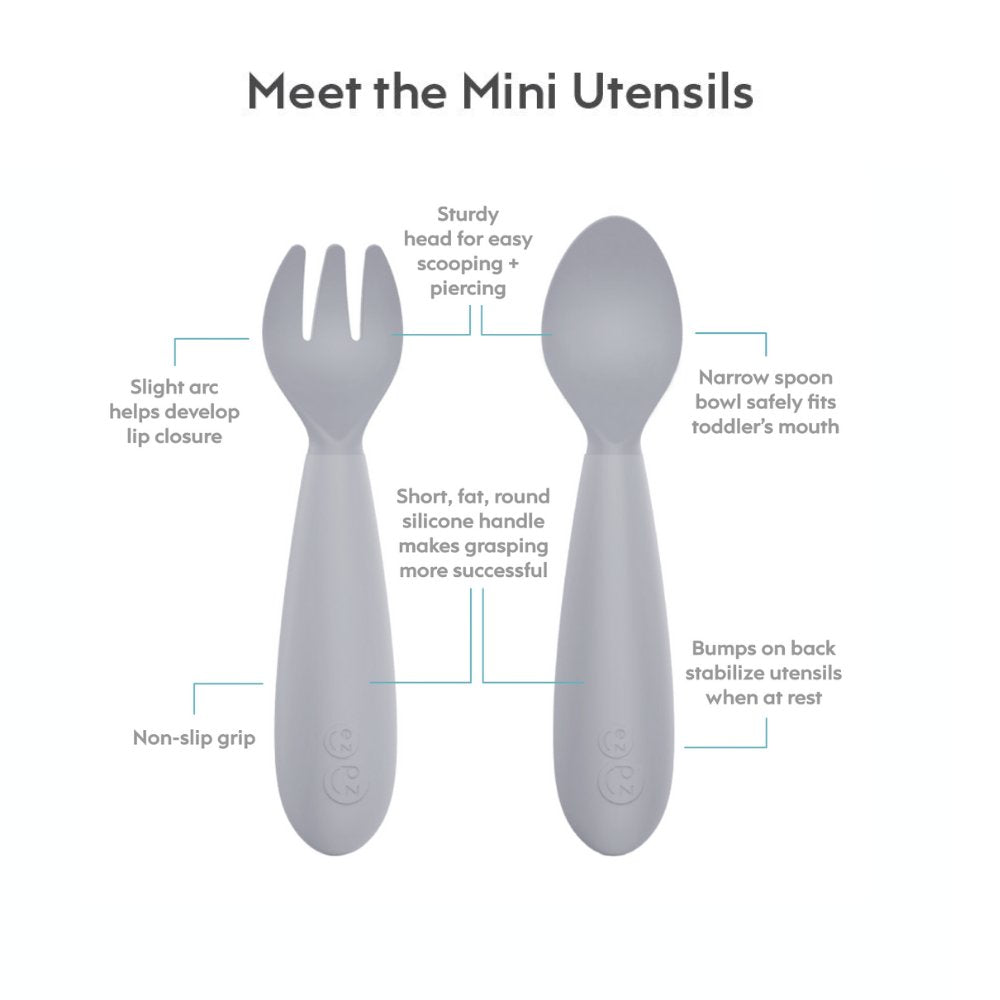 Ezpz Mini Utensils - Gray