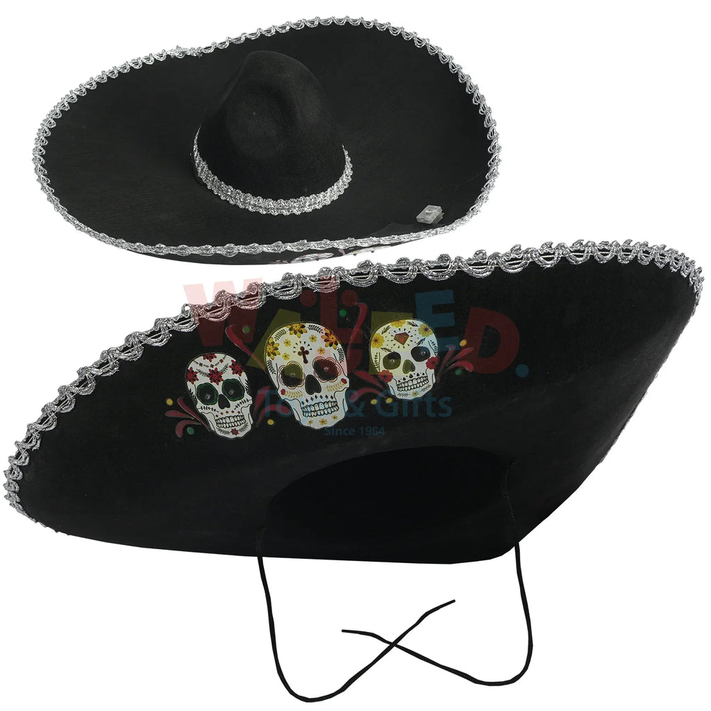 Mexican Halloween Hat with Sugar Skull Design