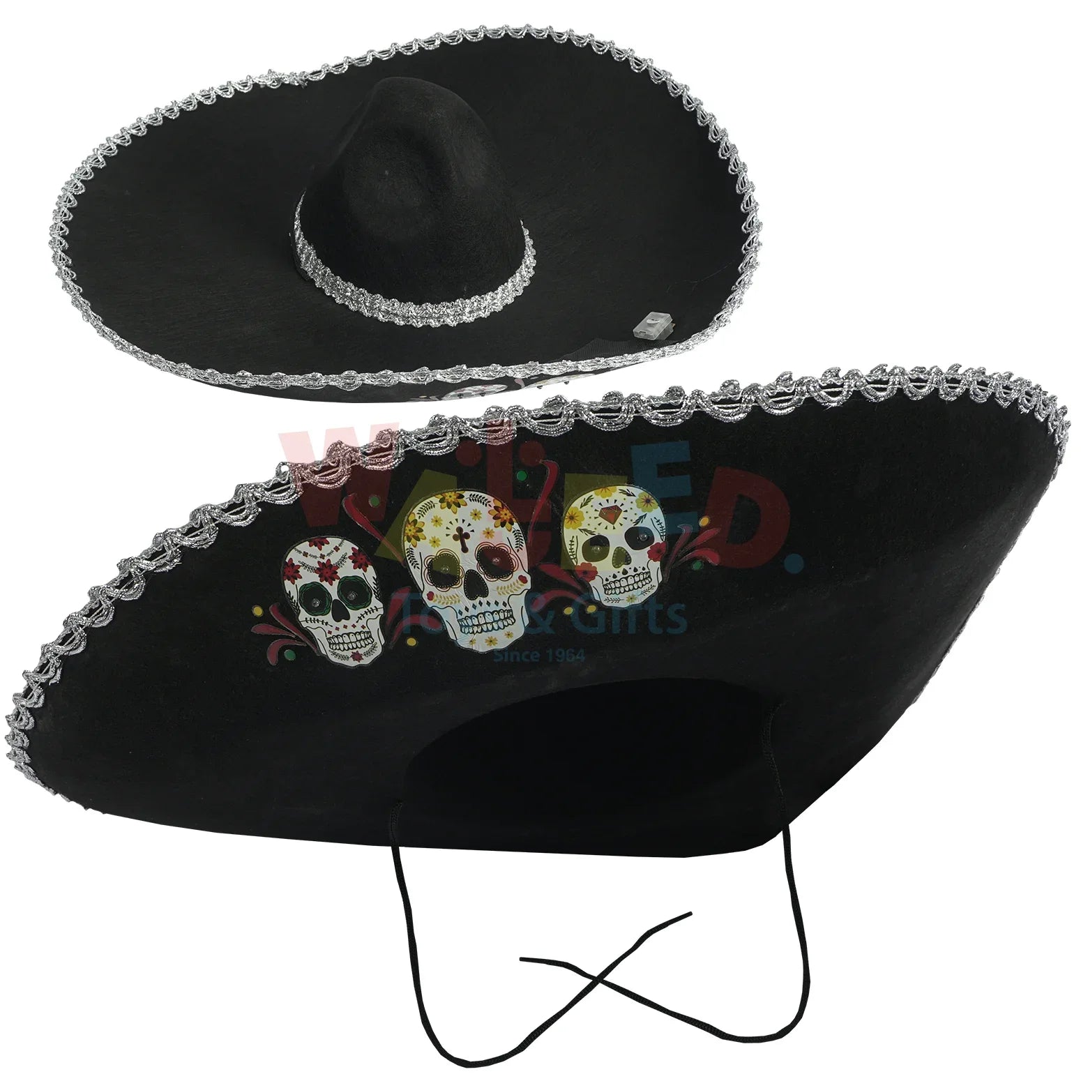 Mexican Halloween Hat with Sugar Skull Design