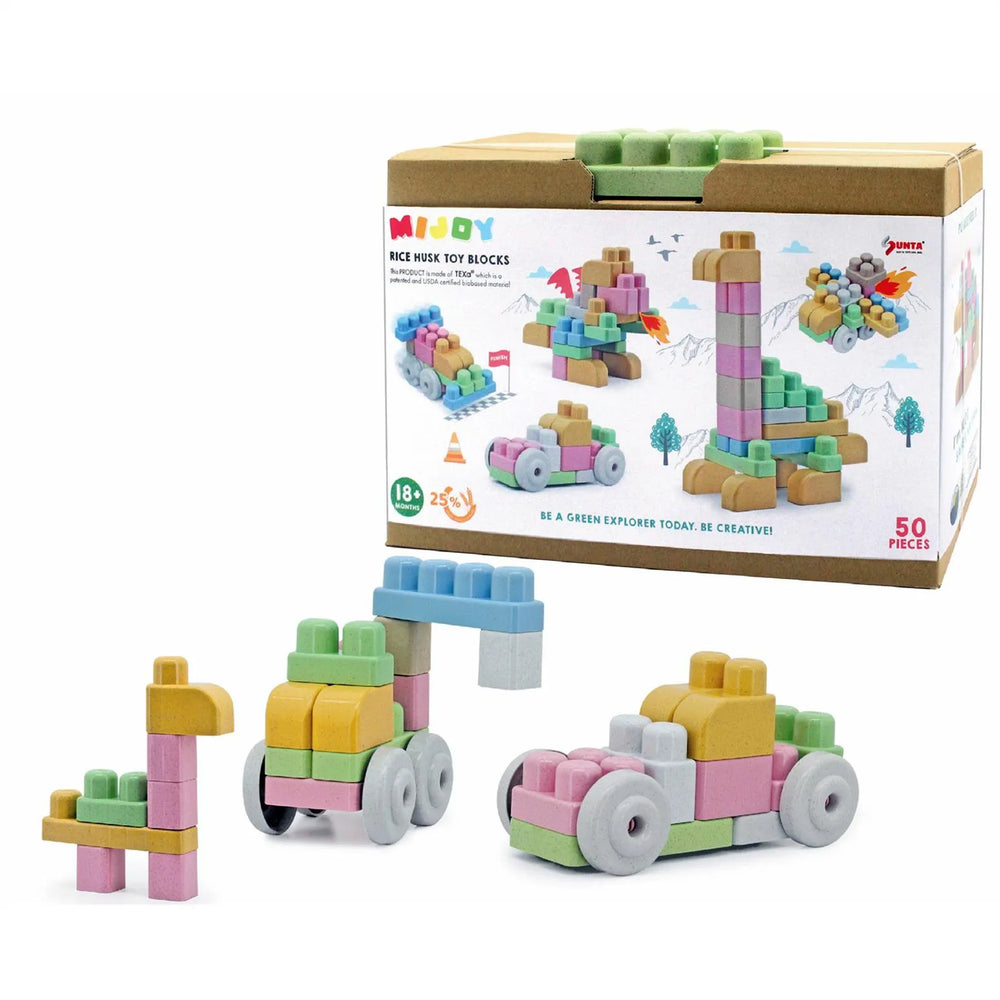 MIJOY Animal Vehicle Blocks Paper Box 50 Pieces Kids Toy