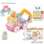 MIJOY Excavator Blocks Set 40 Pieces Kids Building Toy