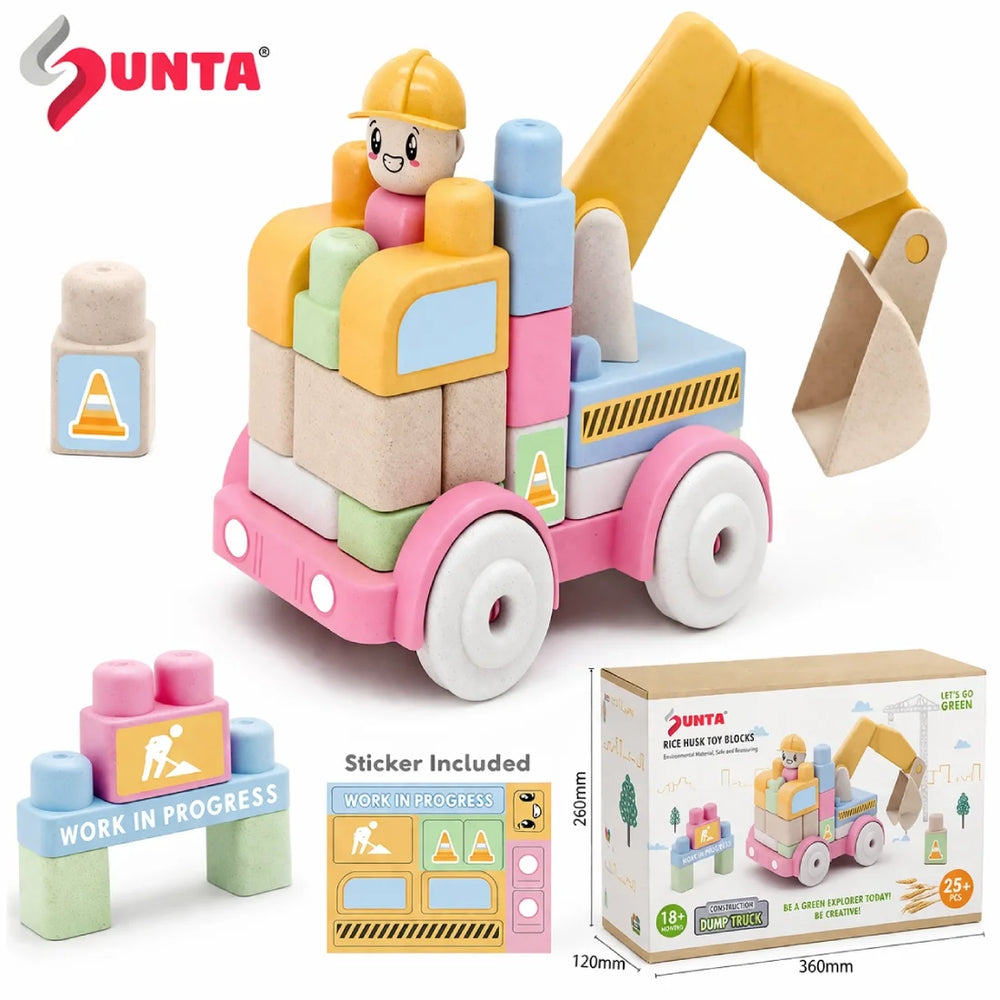 MIJOY Excavator Blocks Set 40 Pieces Kids Building Toy