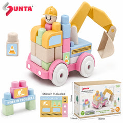 MIJOY Excavator Blocks Set 40 Pieces Kids Building Toy