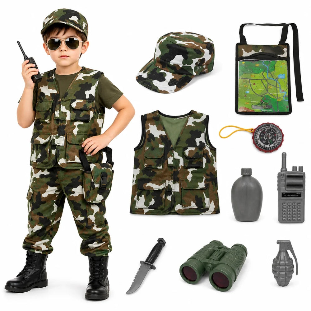 Military Character Costume 3-7 Years for Kids
