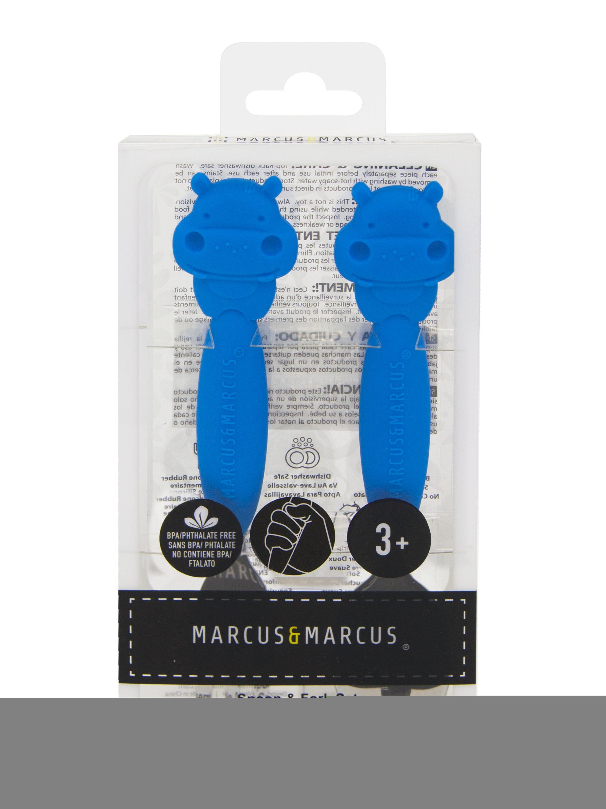 Blue Hippo Fork and Spoon Set