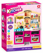 Modern Kitchen Playset with Lights, Sounds & Spray