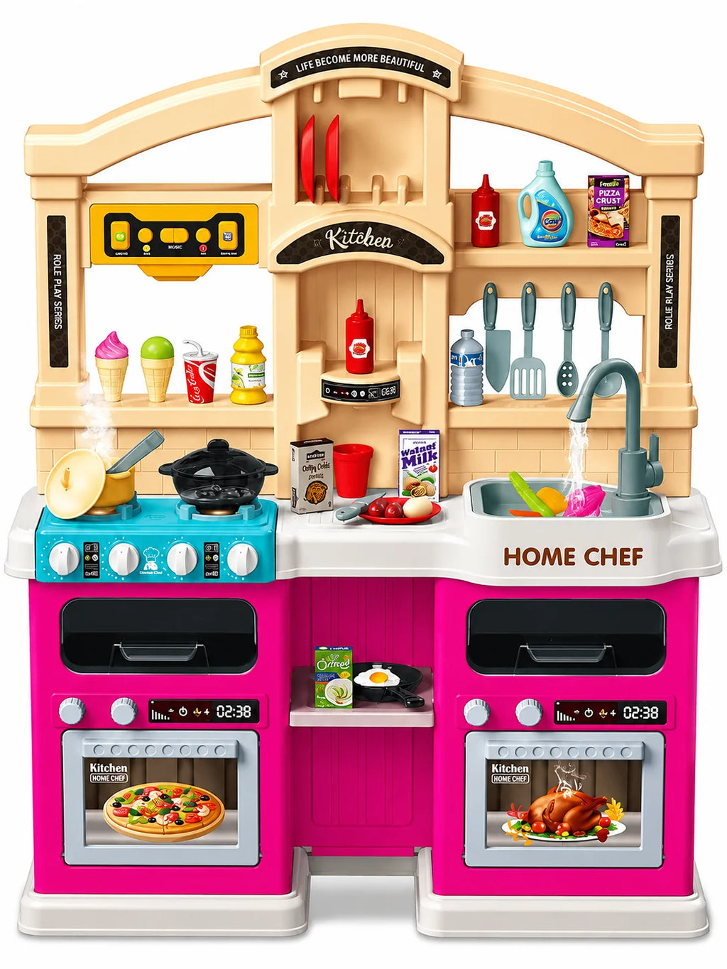 Modern Kitchen Playset with Lights, Sounds & Spray