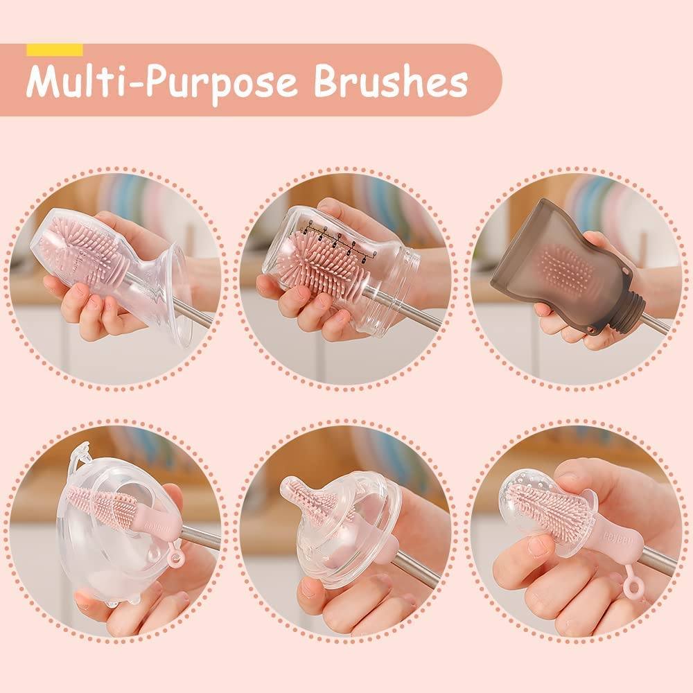 Haakaa Double-ended Silicone Bottle Brush - Blush