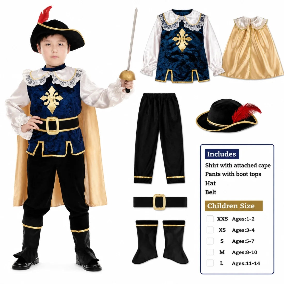 Musketeer Costume for Kids