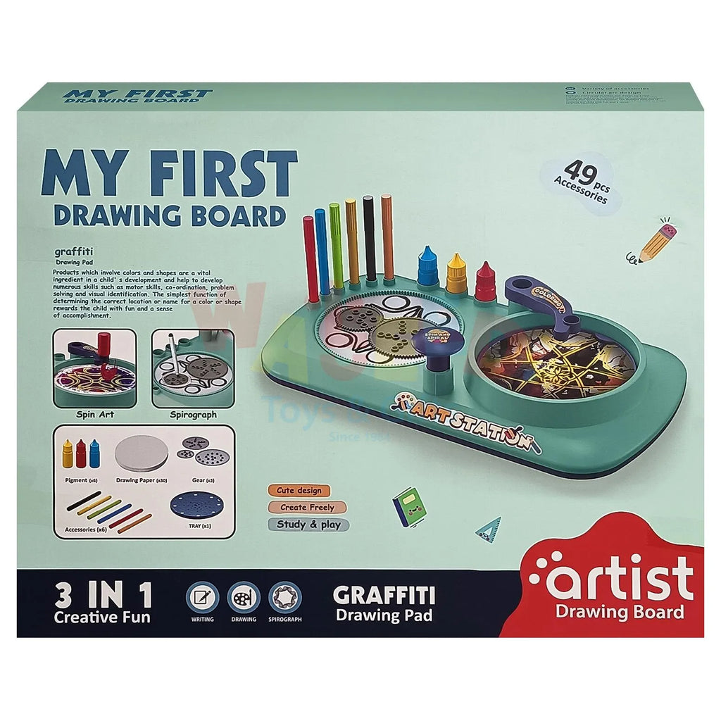 My First Drawing Board – 3-in-1 Graffiti Art Station for Kids