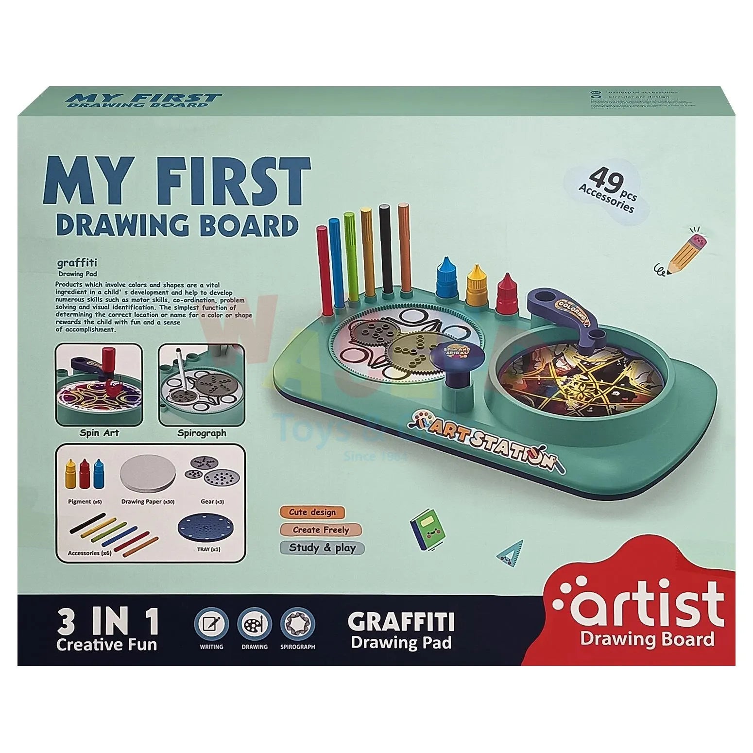 My First Drawing Board – 3-in-1 Graffiti Art Station for Kids