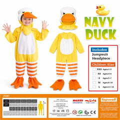 Navy Duck Fancy Dress Costume for Kids