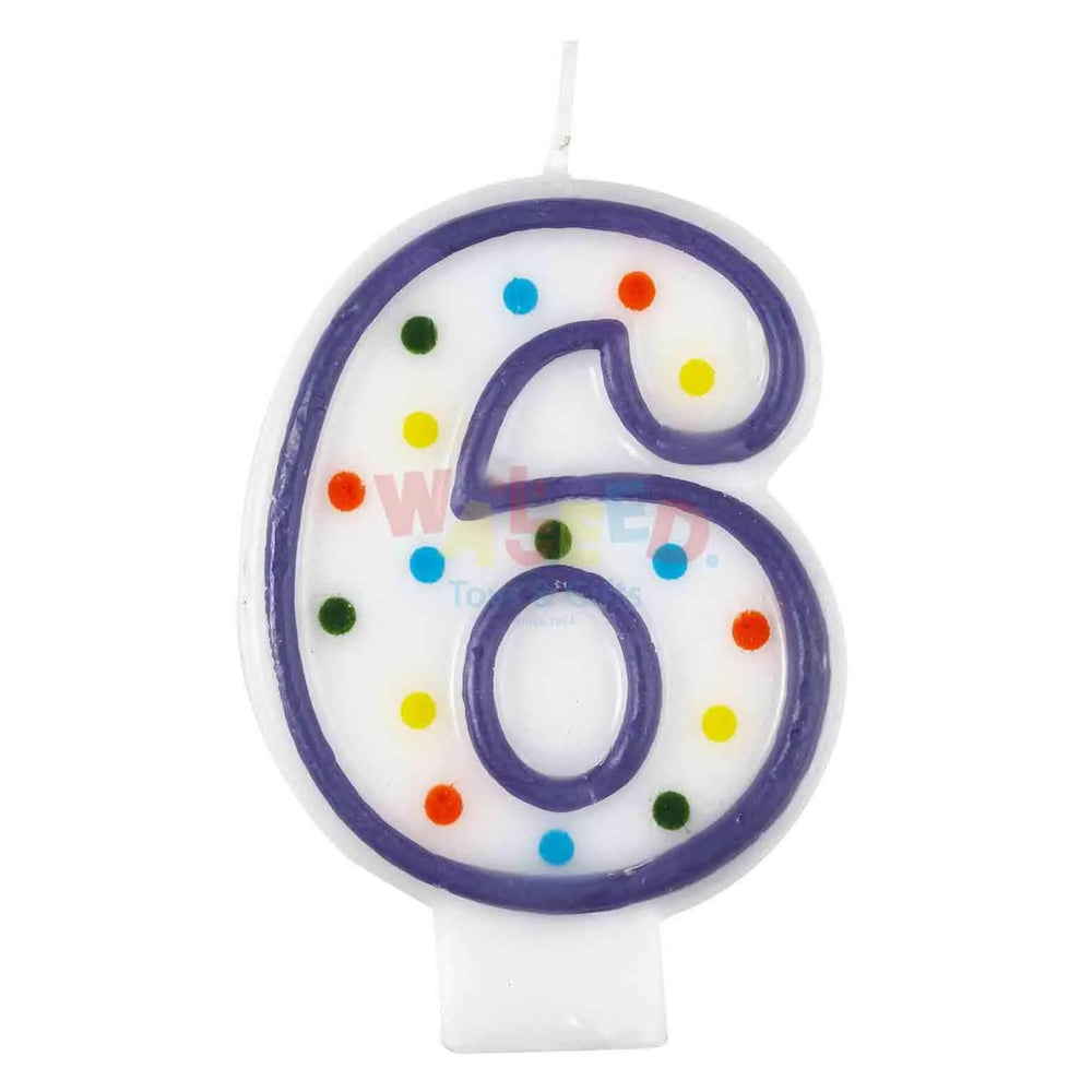NO.6 POLKA DOTS BIRTHDAY CANDLE