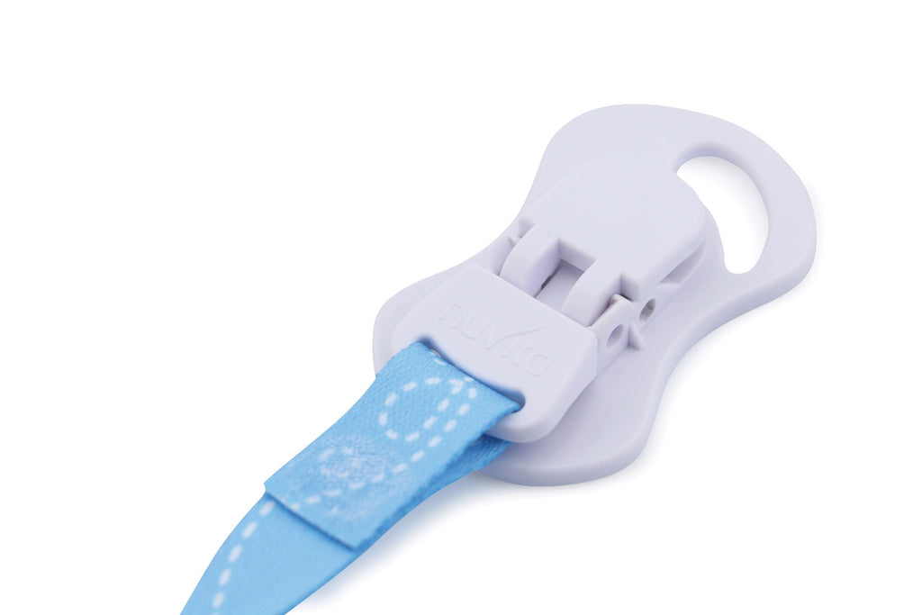 Nuvita Pacifier holder with snap-fastener 6071 CLIP NO RING / WITH BUTTON BLUE