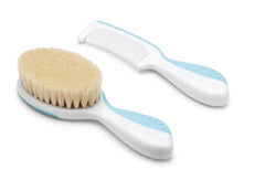 نوفيتا - فرشاة صوف طبيعي+مشط - أزرق