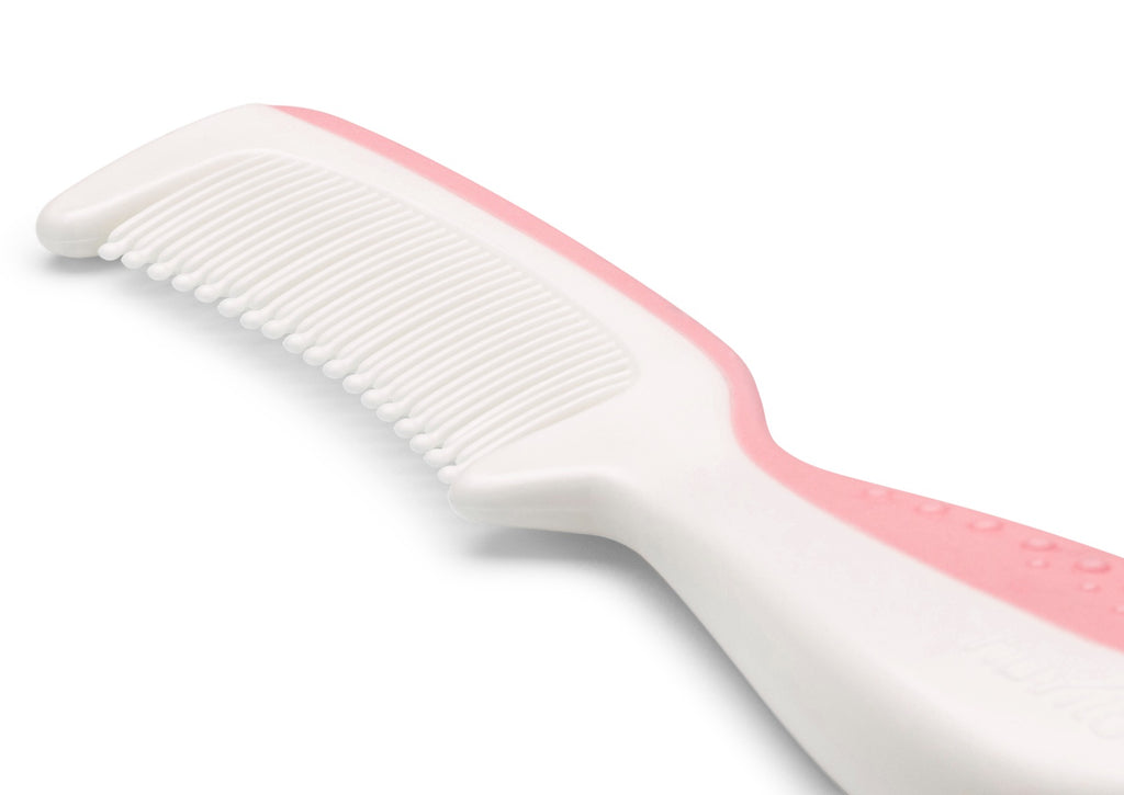 نوفيتا - فرشاة صوف طبيعي+مشط - زهري