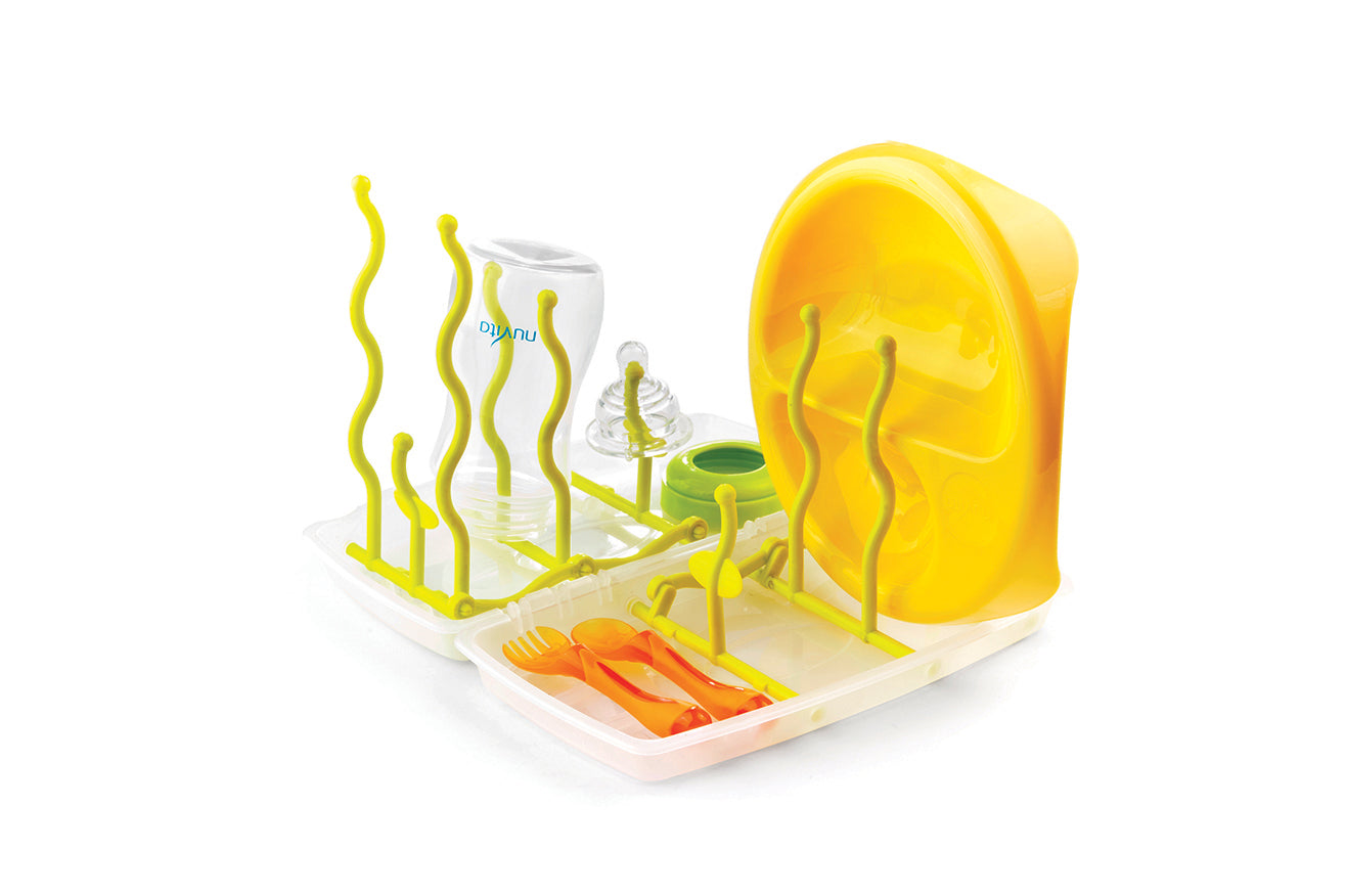 نوفيتا - رف تجفيف الرضاعات القابل للطي زهري