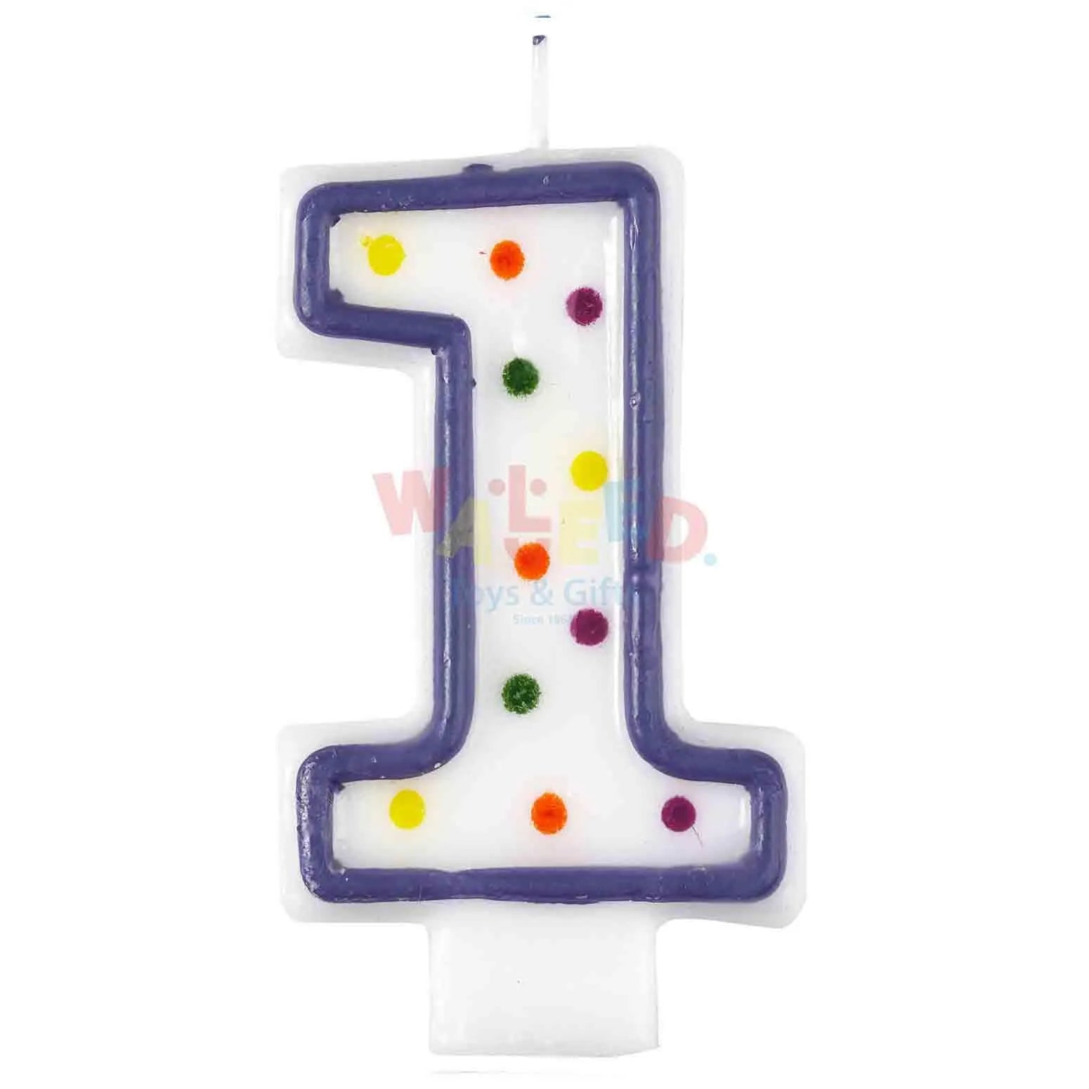 NUMBER 1POLKA DOTS BIRTHDAY CANDLE
