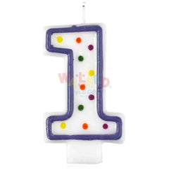 NUMBER 1POLKA DOTS BIRTHDAY CANDLE
