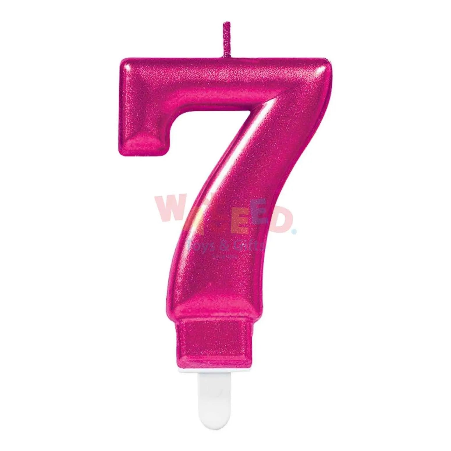 NUMBER 7-PINK SPARK.CANDLE