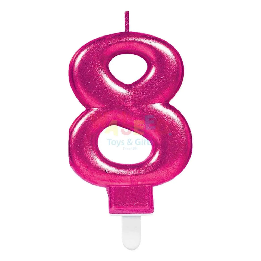 NUMBER 8-PINK SPARK. CANDLE