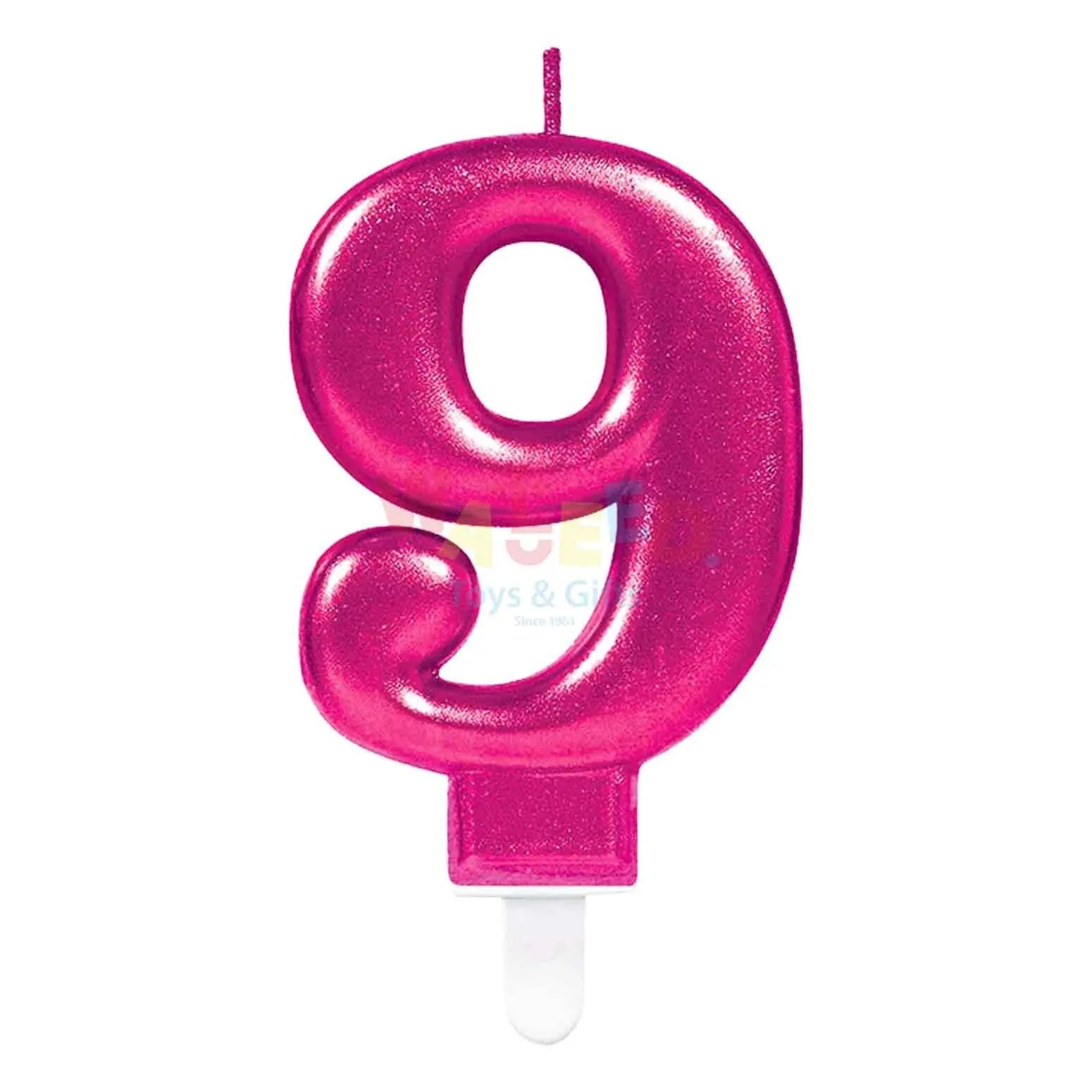 NUMBER 9-PINK SPARK.CANDLE