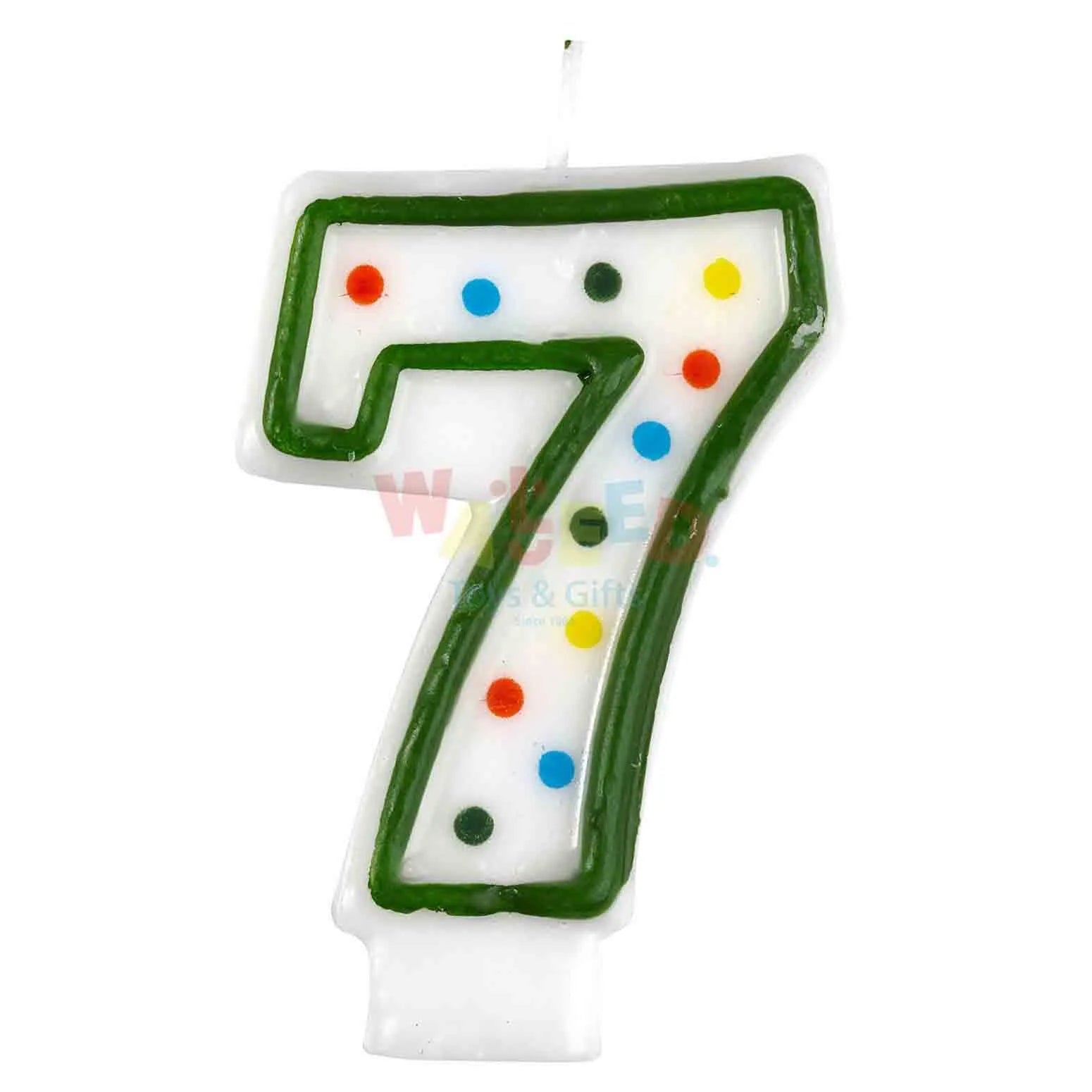 NUMBER7 POLKA DOTS BIRTHDAY CANDLE