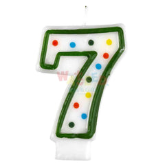 NUMBER7 POLKA DOTS BIRTHDAY CANDLE