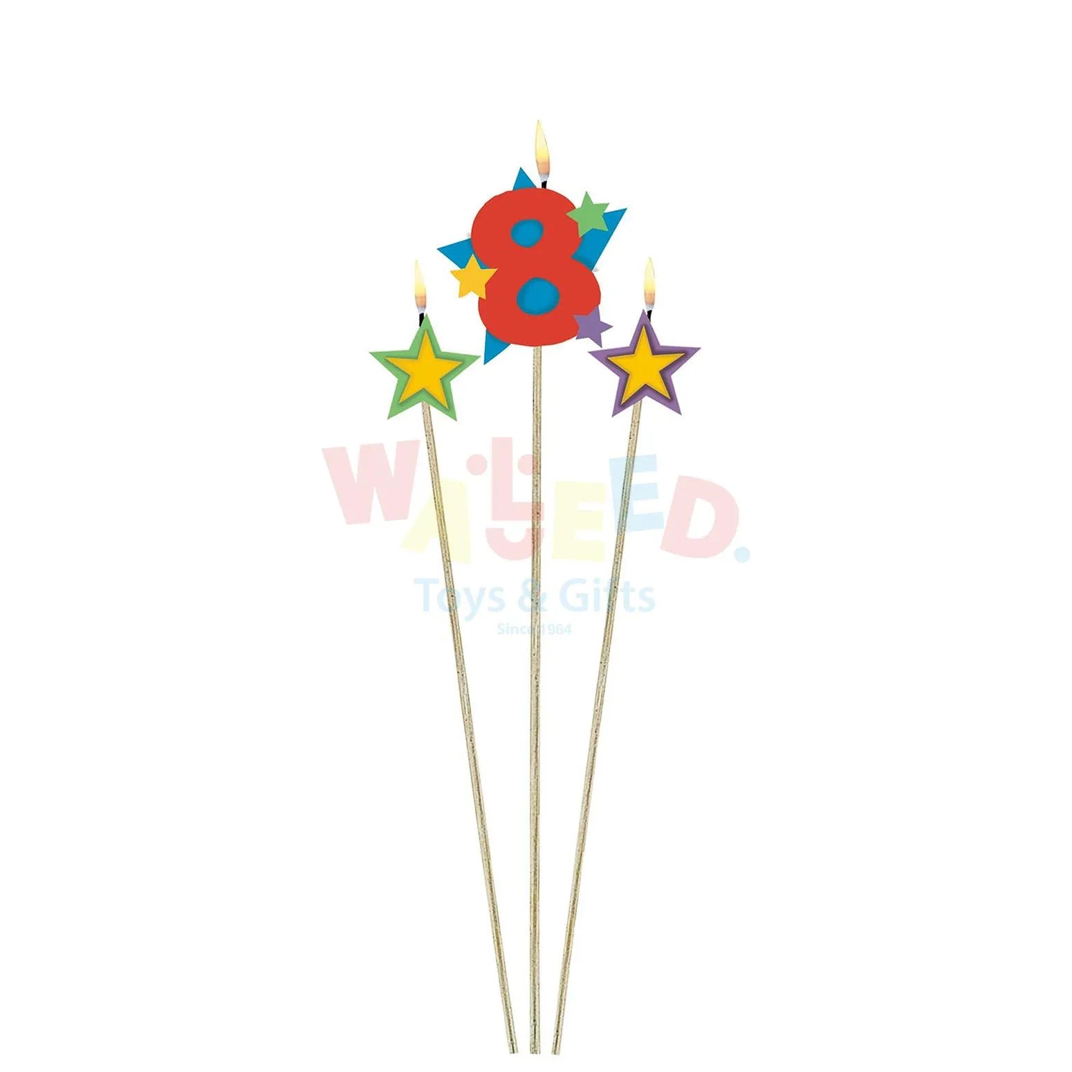 NUMBER8STAR BIRTHDAY CANDLE