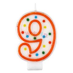 NUMBER9 POLKA DOTD BIRTHDAY CANDLE